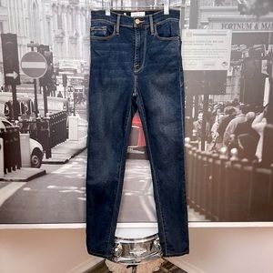 FRAME DENIM All High Rise Skinny Jeans Dark Blue Wash Stretchy Sz. 25 Mid-weight